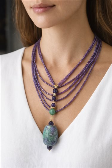 Collana Rajola Donna in Oro COLLANA CLEOPATRA AMETISTA - COLLANA CLEOPATRA AMETISTA